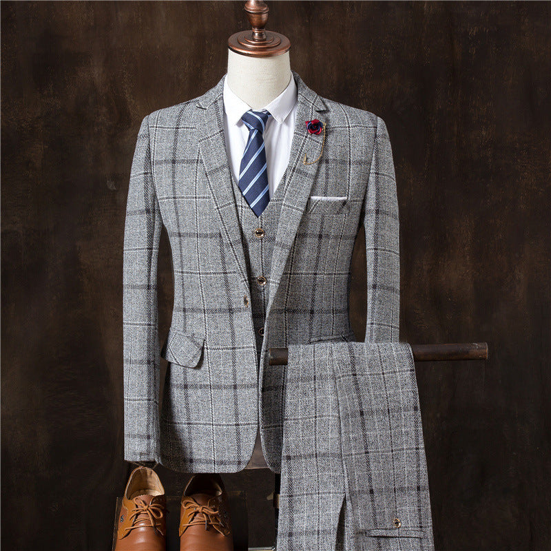Men’s 3-Piece Wedding Suit Set, Groom Tuxedo with Jacket, Vest, and Pants