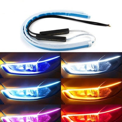 Premium Flexible LED DRL Strips - Waterproof Daytime Running Lights with Turn Signal & Brake Function