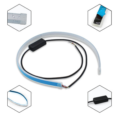 Premium Flexible LED DRL Strips - Waterproof Daytime Running Lights with Turn Signal & Brake Function