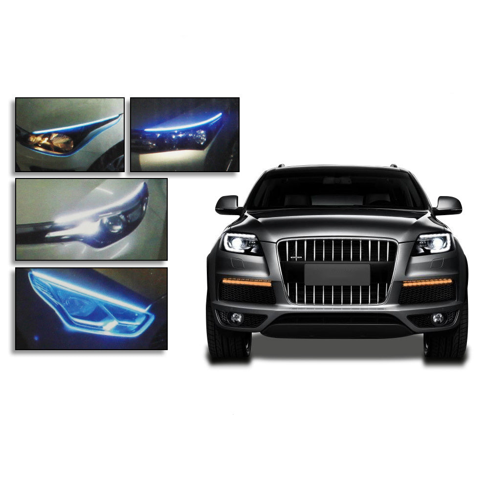 Premium Flexible LED DRL Strips - Waterproof Daytime Running Lights with Turn Signal & Brake Function