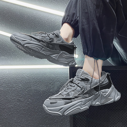 Spring Breathable Mesh Sneakers - Trendy All-Match Chunky Walking Shoes for Men