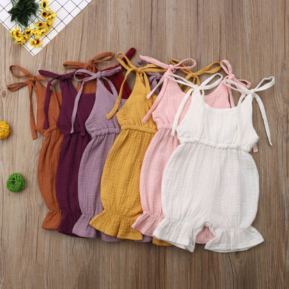 Newborn Baby Girl Sleeveless Solid Romper Jumpsuit – Cute Toddler Outfit for Girls, New Arrivals Baby Clothing