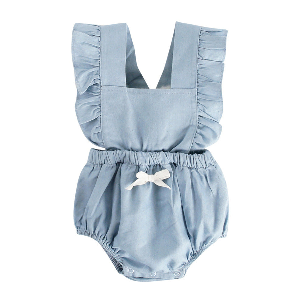 Ins Denim Baby One-Piece Bodysuit – Stylish Spring Baby Romper for Infants