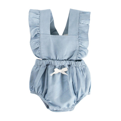 Ins Denim Baby One-Piece Bodysuit – Stylish Spring Baby Romper for Infants