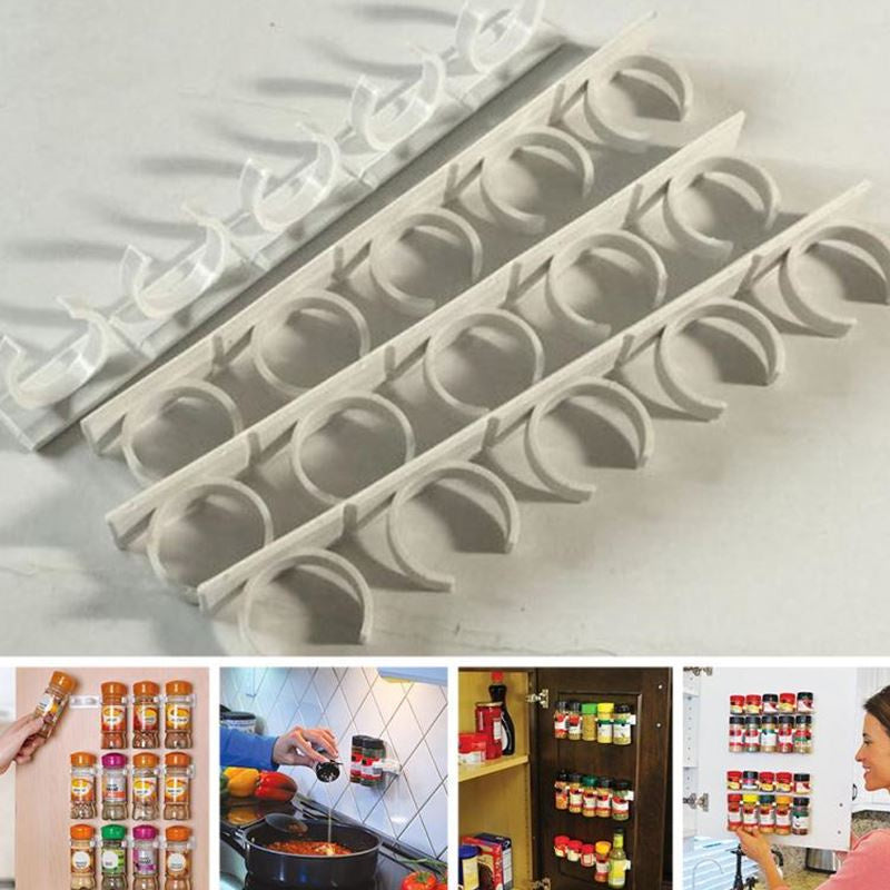 Premium Clip N Store Kitchen Organizer - Space-Saving Spice Rack & Bottle Storage System