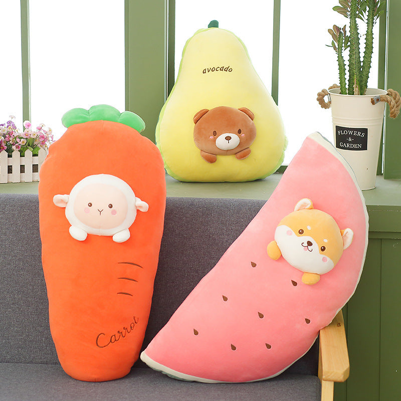 Cute Banana Pillow & Carrot Doll Plush Toy – Soft Fruit Plush Stuffed Toy for Kids, Decorative Sofa Cushion
