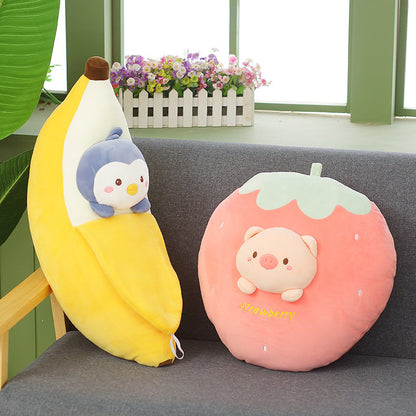 Cute Banana Pillow & Carrot Doll Plush Toy – Soft Fruit Plush Stuffed Toy for Kids, Decorative Sofa Cushion