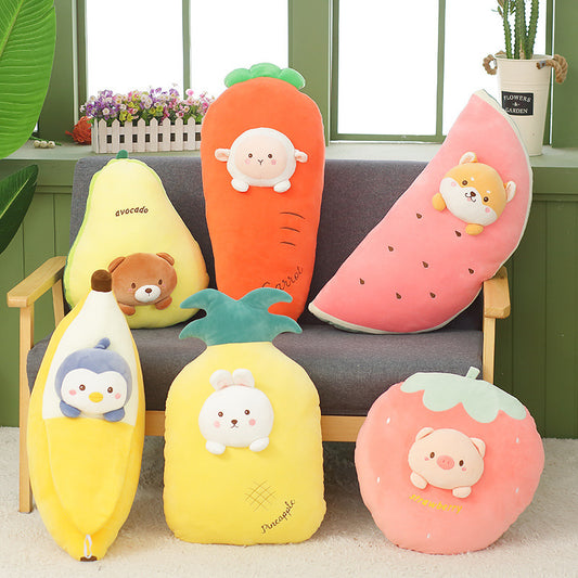 Cute Banana Pillow & Carrot Doll Plush Toy – Soft Fruit Plush Stuffed Toy for Kids, Decorative Sofa Cushion