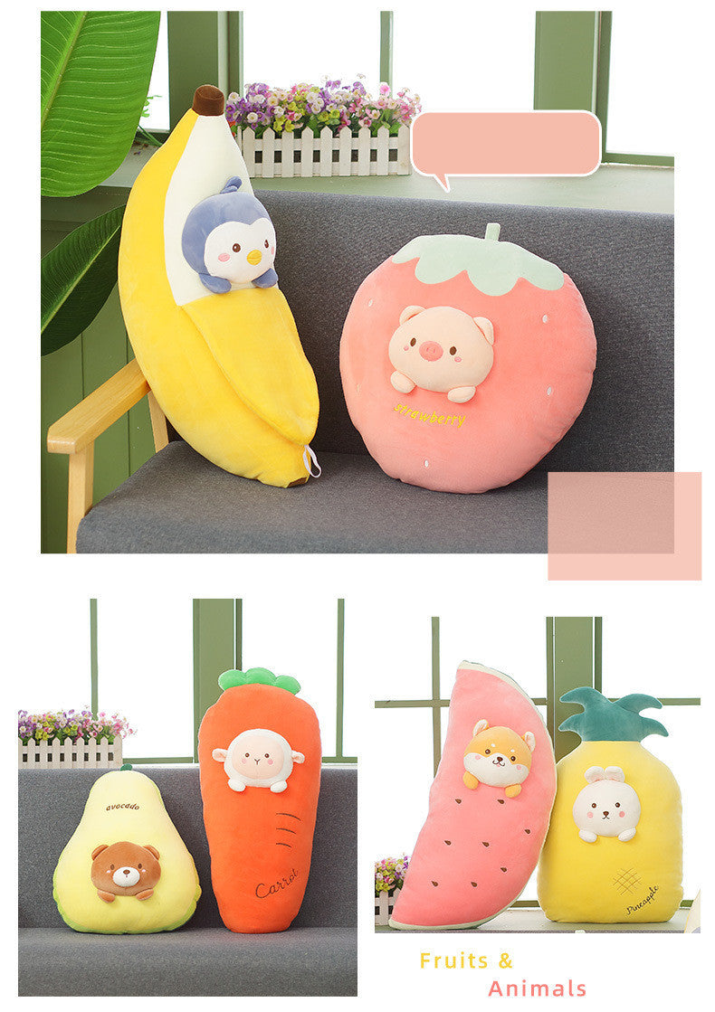 Cute Banana Pillow & Carrot Doll Plush Toy – Soft Fruit Plush Stuffed Toy for Kids, Decorative Sofa Cushion