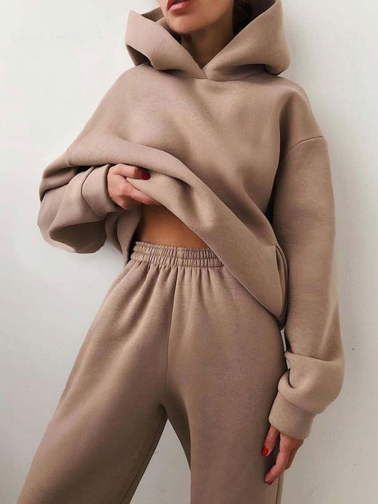 Women’s Casual Hoodie Tracksuit – Two-Piece Sweater and Hoodie Set