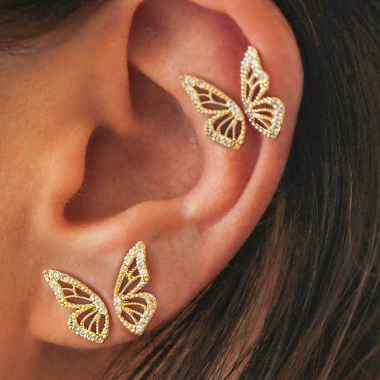 Bohemian Crystal Butterfly Earrings – Bold, Fashionable Statement Earrings for Women