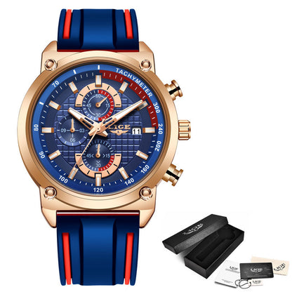 New Creative Blue Men's Luxury Quartz Chronograph Wristwatch – Stainless Steel Sports Watch