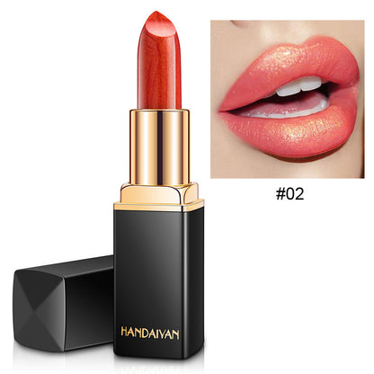 Shiny Metallic Lipstick – Pearlescent Color Changing Gilt Lipstick | Long-Lasting Temperature Reactive Lip Makeup