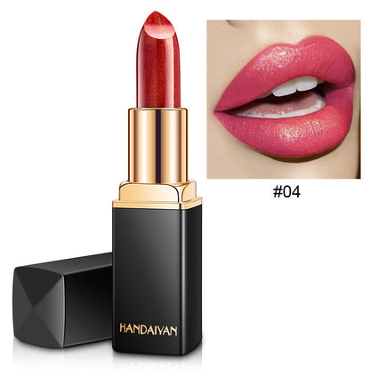 Shiny Metallic Lipstick – Pearlescent Color Changing Gilt Lipstick | Long-Lasting Temperature Reactive Lip Makeup