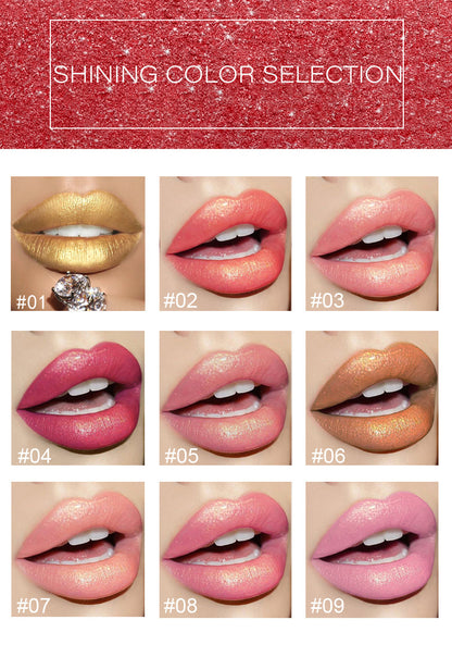 Shiny Metallic Lipstick – Pearlescent Color Changing Gilt Lipstick | Long-Lasting Temperature Reactive Lip Makeup