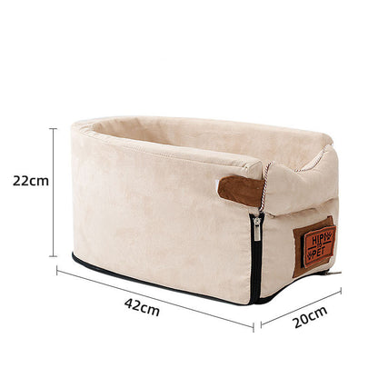 Premium Car Pet Safety Seat - Luxury Travel Bed & Carrier for Dogs & Cats with Enhanced Protection