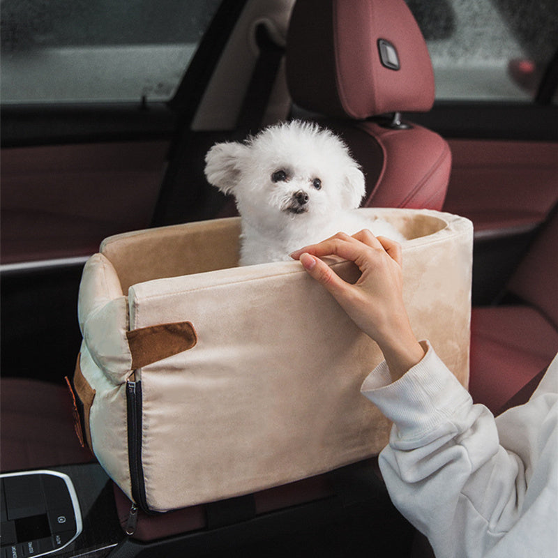 Premium Car Pet Safety Seat - Luxury Travel Bed & Carrier for Dogs & Cats with Enhanced Protection