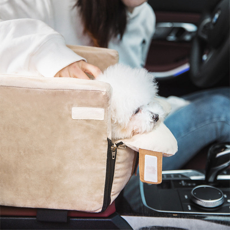 Premium Car Pet Safety Seat - Luxury Travel Bed & Carrier for Dogs & Cats with Enhanced Protection