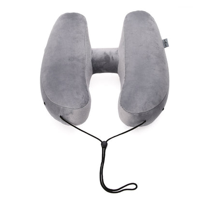 Premium Hooded Travel Pillow - Revolutionary H-Shaped Inflatable Neck Support for Ultimate Comfort