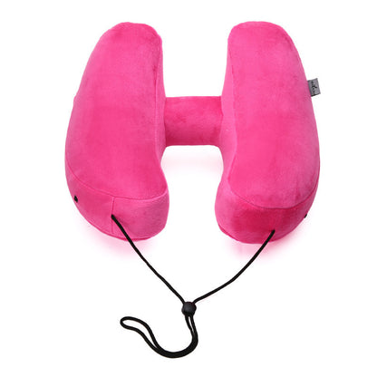 Premium Hooded Travel Pillow - Revolutionary H-Shaped Inflatable Neck Support for Ultimate Comfort