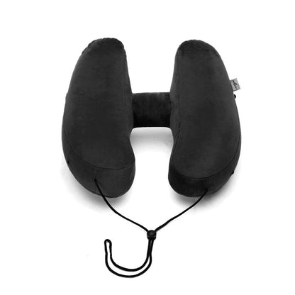 Premium Hooded Travel Pillow - Revolutionary H-Shaped Inflatable Neck Support for Ultimate Comfort