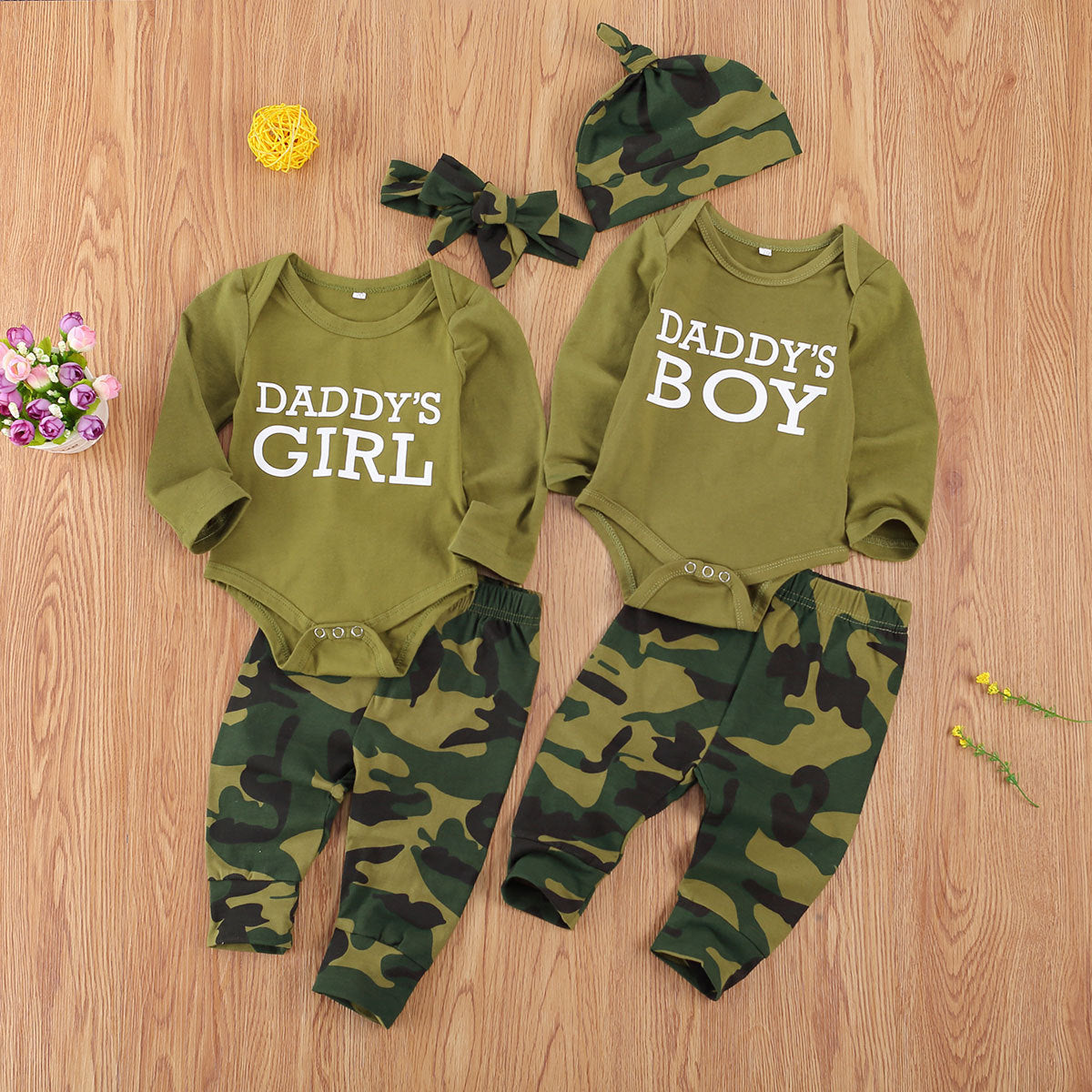 New Kids Camouflage Set – Letter Printed Children’s Clothing Outfit for Boys & Girls