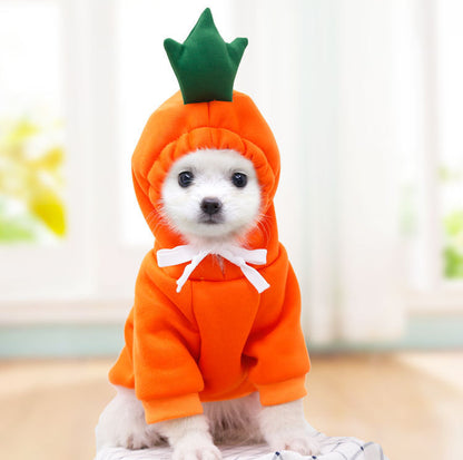 Adorable Fruit-Themed Dog Hoodie - Premium Fleece Winter Coat for Small Breeds