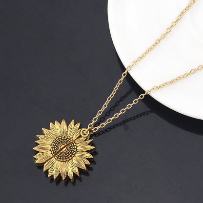 "You Are My Sunshine" Sunflower Necklace - Meaningful Pendant for Women and Men, Perfect Couple Gift