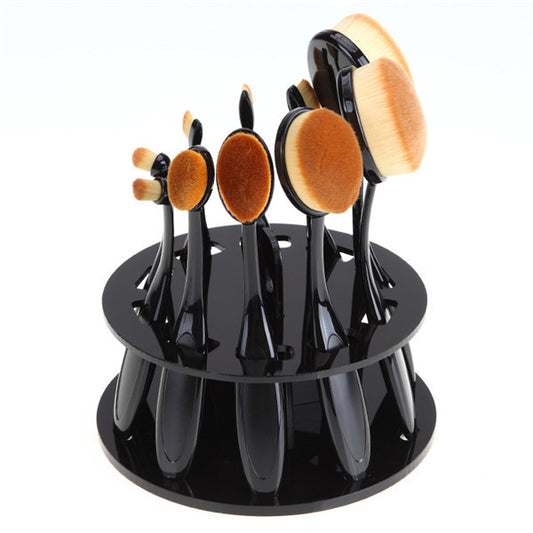 Premium Round Makeup Brush Organizer – Professional 10-Slot Beauty Storage for Flawless Organization