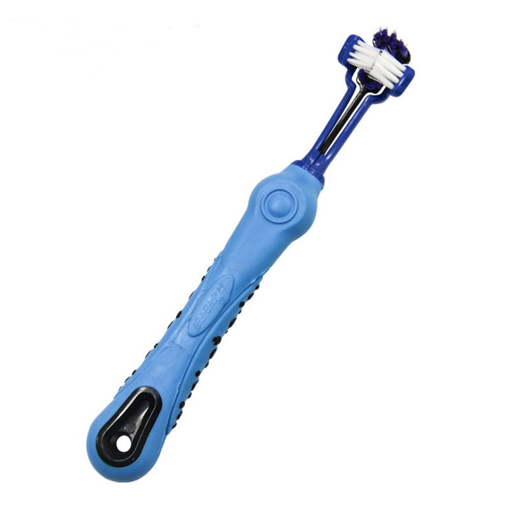 Premium 3-Sided Dog Toothbrush - Professional Dental Care for Fresh Breath & Healthy Teeth