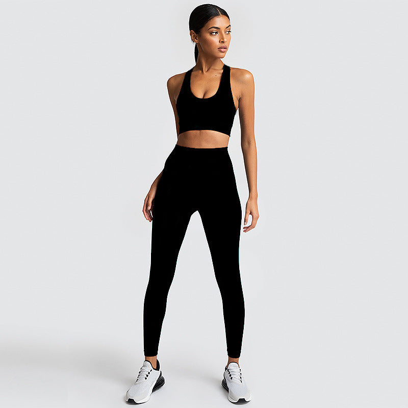 Women's Seamless Gym Set – Nylon Workout Sportswear for Fitness & Training