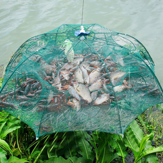 Strengthened 4-20 Holes Automatic Fishing Net – Foldable Shrimp & Crab Trap, Nylon Cast Net for Fishing