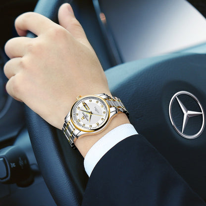 Men's Automatic Mechanical Watch – Luminous, Hollow, Waterproof Fine Steel Business Watch