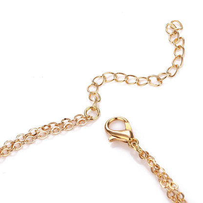 New Summer Multi-Layer Sequined Choker Necklace for Women – Gold Double Layer Round Pendant Fashion Jewelry
