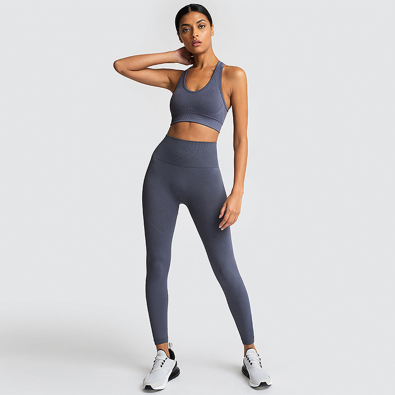 Women's Seamless Gym Set – Nylon Workout Sportswear for Fitness & Training
