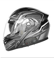 Premium Bluetooth Motorcycle Helmet - Advanced Wireless Communication System with Built-in FM Radio & Audio
