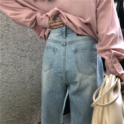 Women's High-Waisted Stretch Jeans – Slim Fit Denim Pants for Casual or Streetwear Outfits