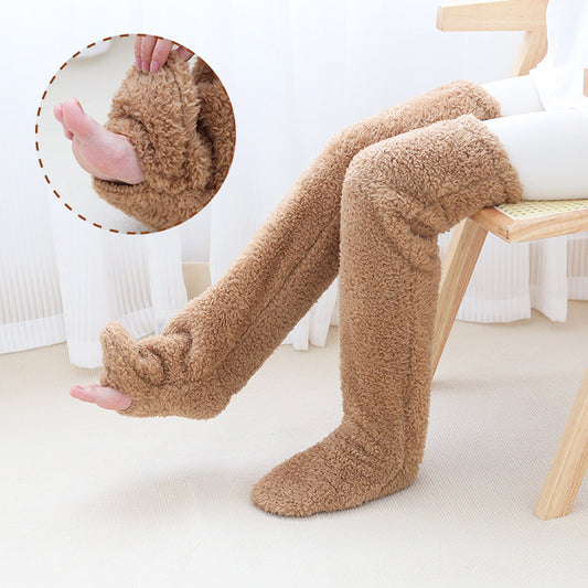 Over-the-Knee Fuzzy Socks for Women – Warm Winter Long Sleeping & Lounge Socks