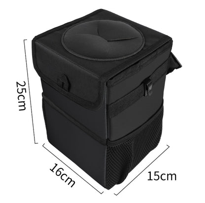 Premium Car Trash Can - Leakproof Compact Auto Garbage Bin with Secure Lid for Clean Vehicle Interior