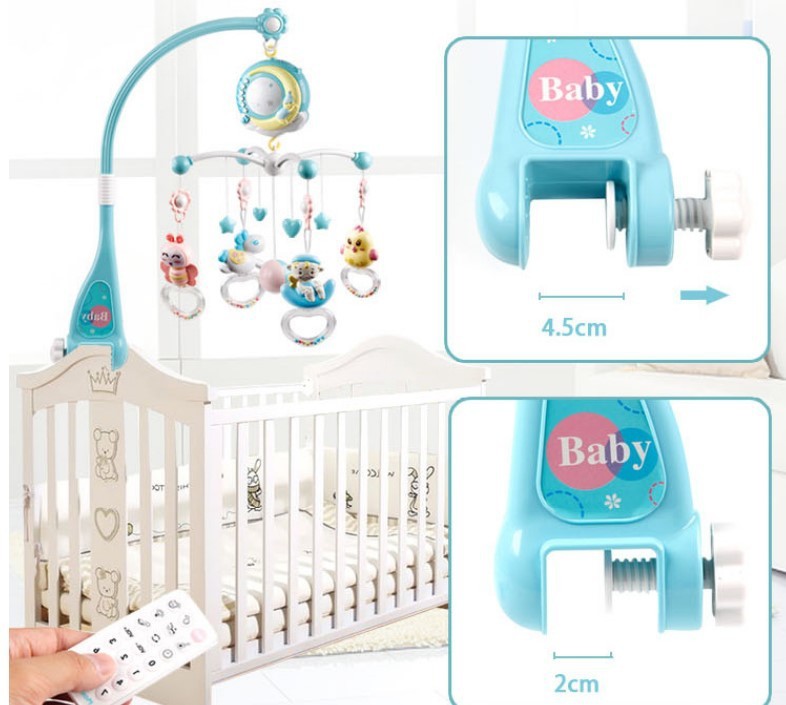 Musical Baby Crib Mobile with Projection – Rotating Mobile Bed Bell Toy for Newborn Infant