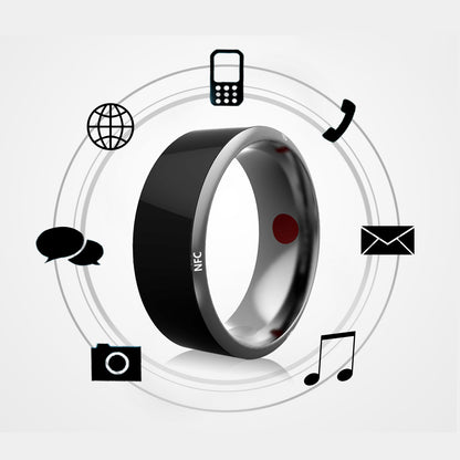 Smart Ring Wearable Device – Multifunctional High-Tech Black Ring for Health, Fitness & Notifications