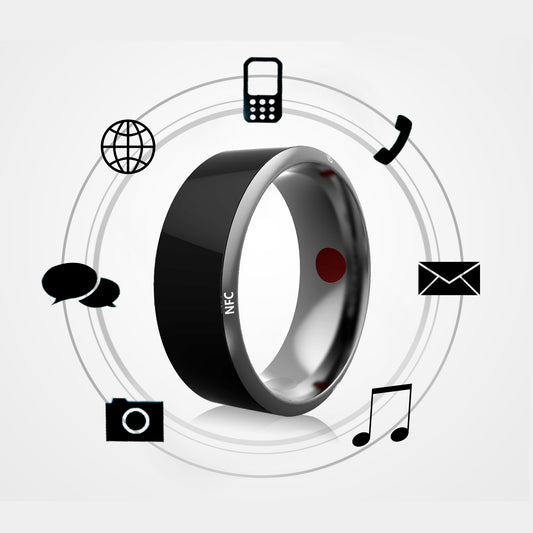 Smart Ring Wearable Device – Multifunctional High-Tech Black Ring for Health, Fitness & Notifications