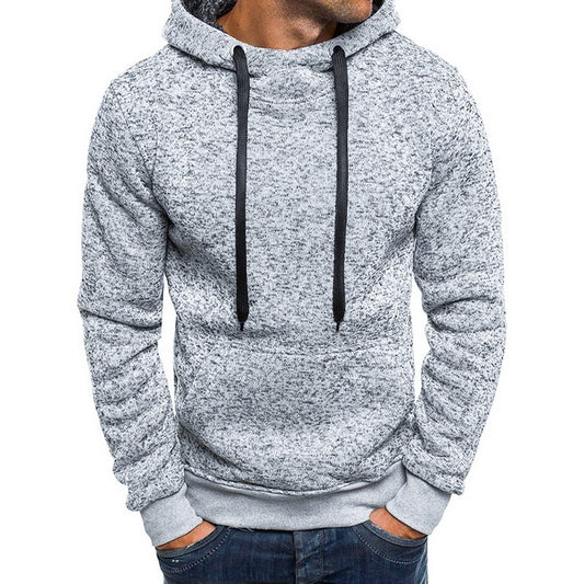 Autumn & Winter Solid Color Hoodie for Men – Warm and Comfortable Casual Sweatshirt