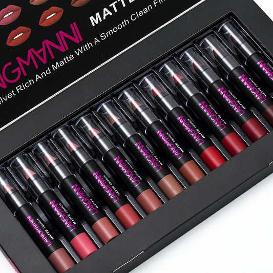 12-Piece Lipstick Set – Long-Lasting Matte & Glossy Lip Color Collection