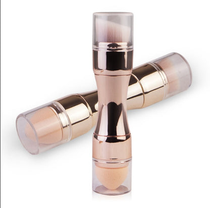 Professional 4-in-1 Makeup Brush Set – Ultra-Portable Beauty Tool for Flawless Application Anywhere