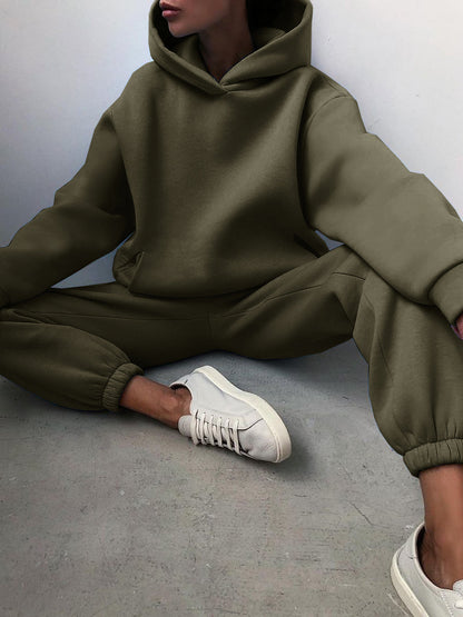 Women’s Casual Hoodie Tracksuit – Two-Piece Sweater and Hoodie Set