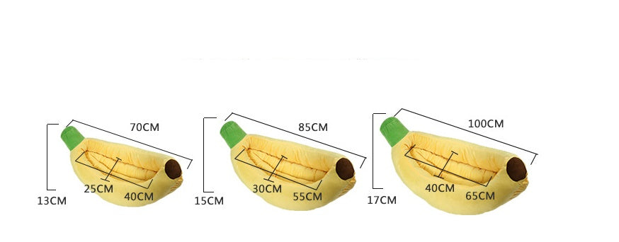 Premium Banana-Shaped Pet Bed - Washable Comfort Pad for Dogs & Cats