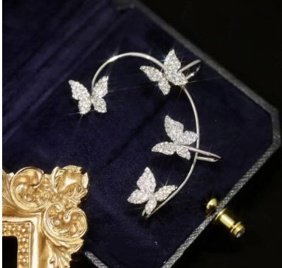 Fashion Butterfly Ear Clip and Ear Hook - Stylish Women's Jewelry for Elegant Looks