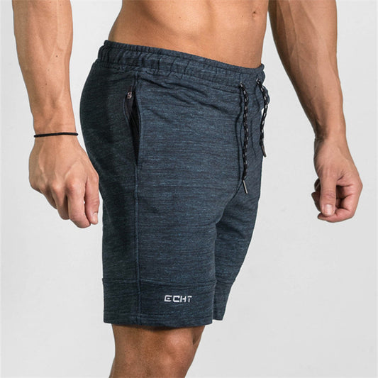 Summer Men's Gym Shorts - Bodybuilding Fitness Zipper Workout Cotton Shorts