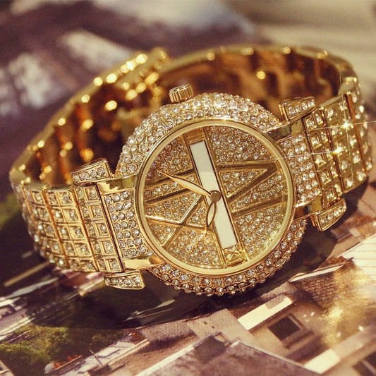 Luxury Diamond Women’s Watch - Fashion Brand Stainless Steel Bracelet Quartz Wristwatch